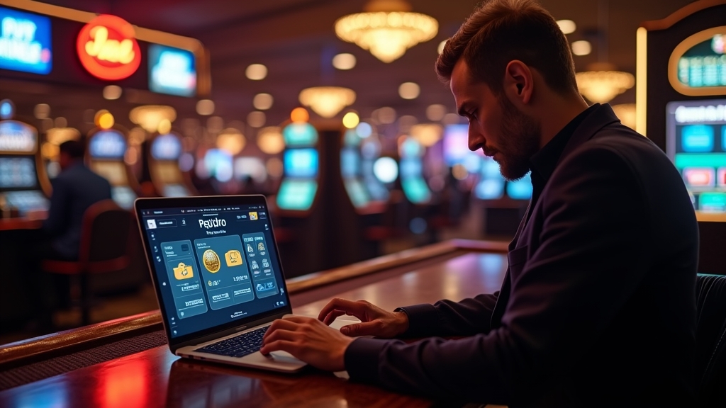 Casino-Kasse mit leuchtenden Auszahlungsoptionen und Zahlungsicons