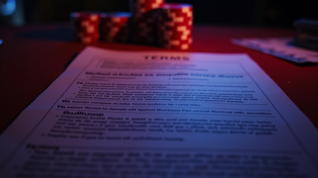 Bonusregeln und Limits in einer dunklen Casino-Szene