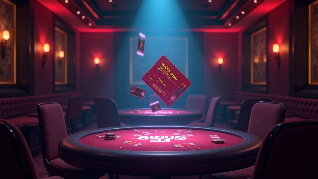 Dunkles Casino mit Gratisbonus und leuchtenden Freispiele-Symbolen