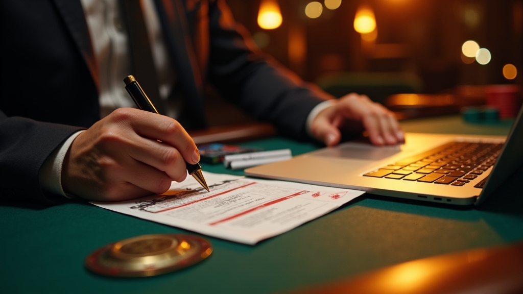 Casino-Verifizierung mit Ausweis, Dokumenten und Freigabestempel